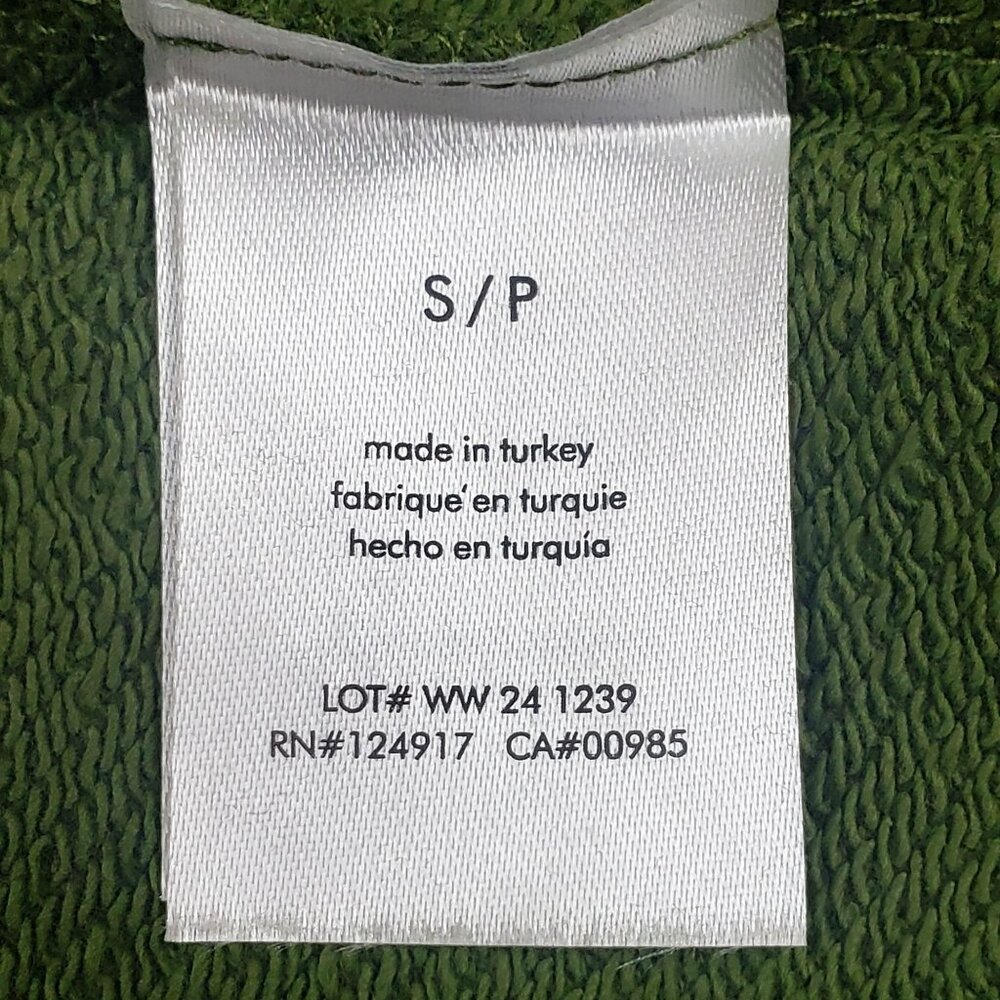 We Wore What Crewneck Sweatshirt Womens Small Colorblocked Hunter Green & Navy - Picture 12 of 16